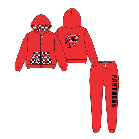 Custom moq 5 mix size eta 6-8weeks milk silk summer teams red baby girl clothes hooded long sleeve pants sets-25.9.11