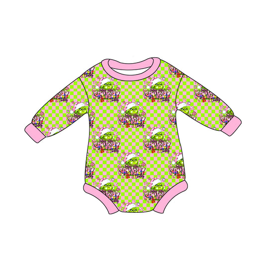 8.2 custom each style moq 5 eta 4-6week Sibling Sister baby girls clothes Christmas green long sleeve top and long sleeve romper match family design