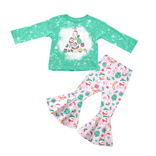5.27 custom each style moq 5eta 4-5week Sibling Sister Christmas Santa claus sky blue girls or pajama outfits and baby romper and dress match family design