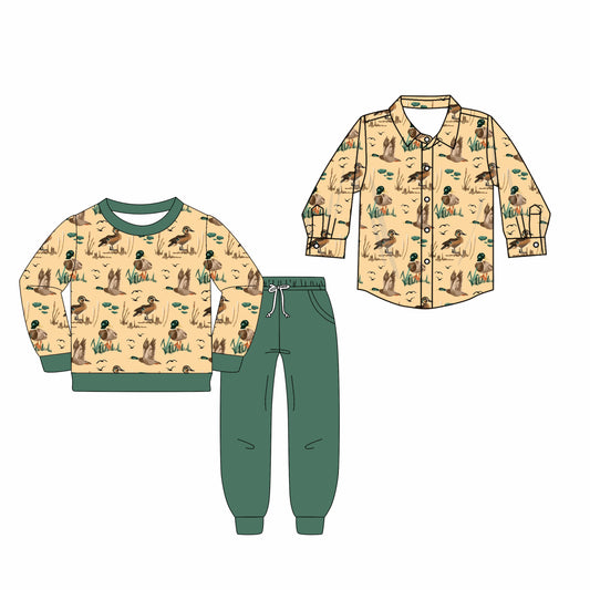 25.8.5 custom each style moq 5eta 4-6week Sibling Sisters duck baby boy long sleeve pants sets and top match family design
