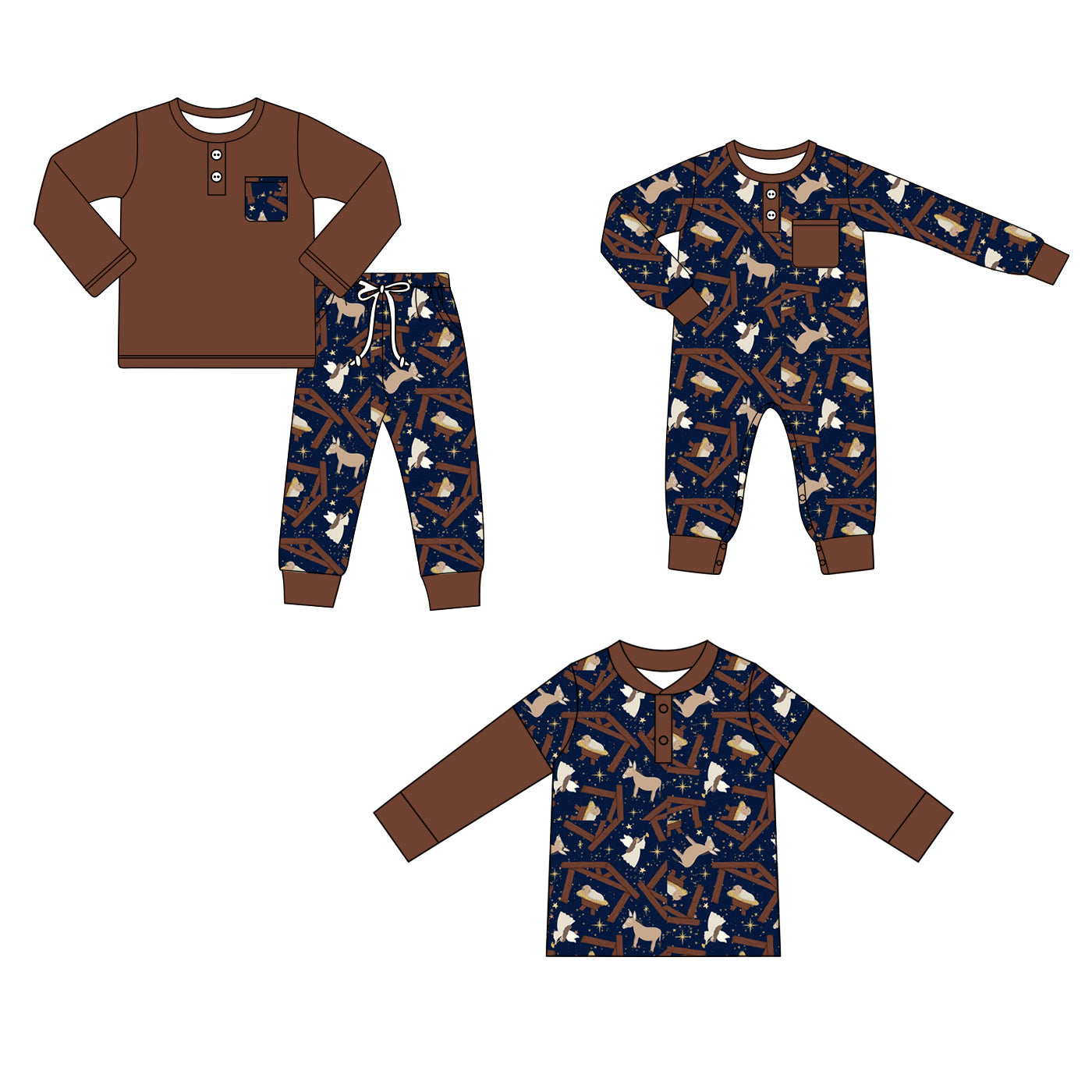 25.6.16 custom each style moq 5eta 4-6week Sibling Sisters baby boy long sleeve pants sets and romper and top match family design