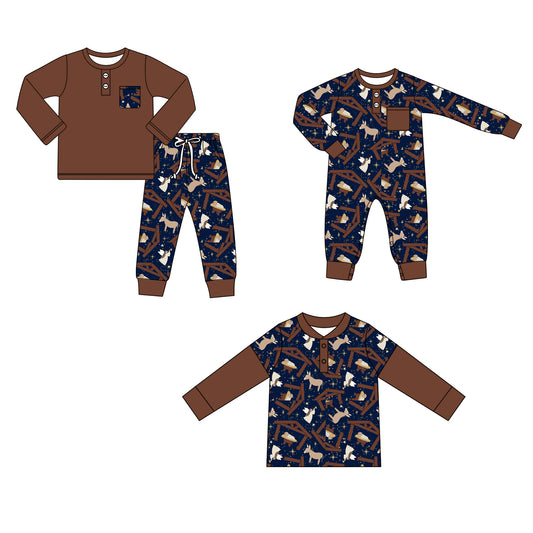 25.6.16 custom each style moq 5eta 4-6week Sibling Sisters baby boy long sleeve pants sets and romper and top match family design