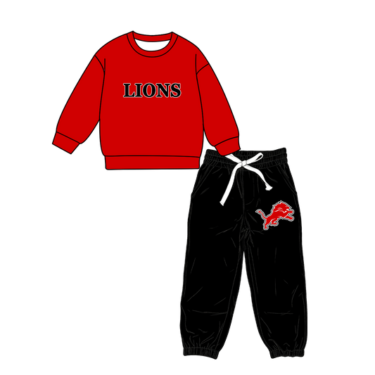 custom moq 5 mix size MSD071104 Baby Kids Letter Long Sleeve Tops Pocket Pants Team Outfit Set