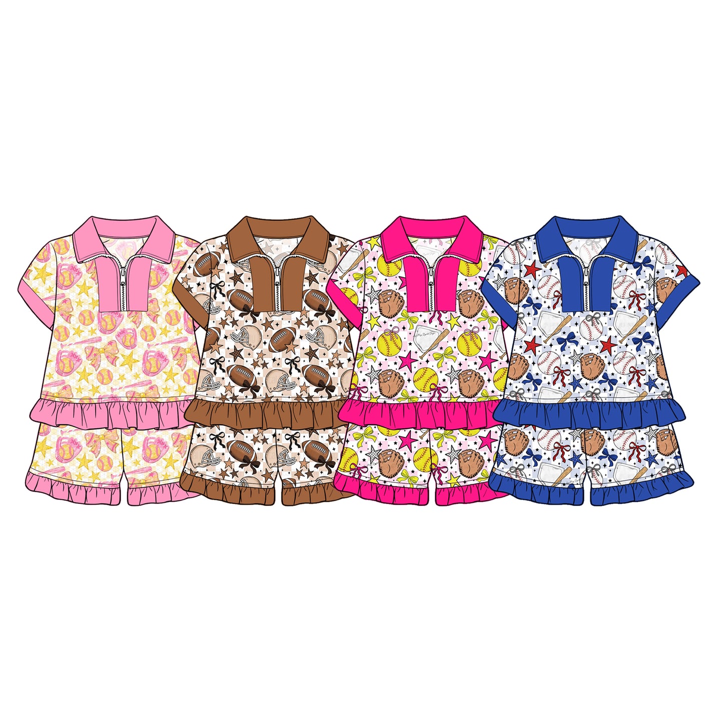 3.12 Custom moq 5 mix size Sibling Kids Short-Sleeved Top And Shorts Set Summer Outfit