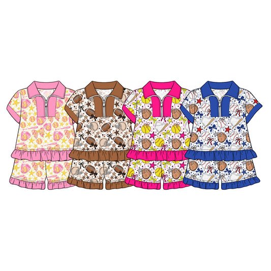 3.12 Custom moq 5 mix size Sibling Kids Short-Sleeved Top And Shorts Set Summer Outfit