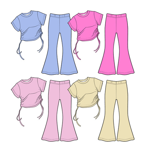 25.12.26 custom each style moq 5 eta 6-8week Sibling Sister baby short sleeve pants sets 4 match design