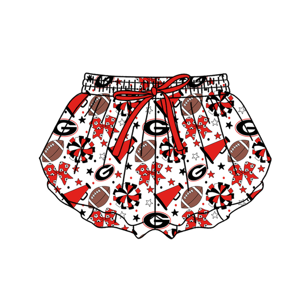 Custom moq 5 mix size milk silk summer teams Baby Girls Stars Bows Yoga Active Ruffle Shorts Bottom for Kids