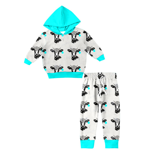 8.26 custom each style moq 5eta 4-6week Sibling Sister cow head baby girl sets and dress match family design