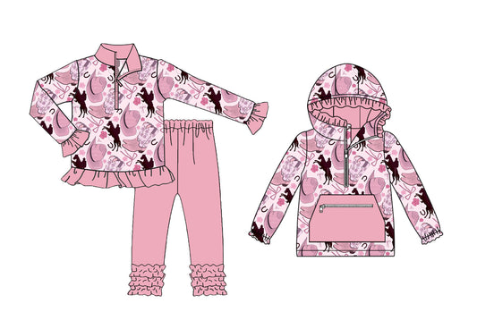 25.9.11 custom each style moq 5eta 4-6week Sibling Sisters hat baby girl long sleeve pants sets and top match family design