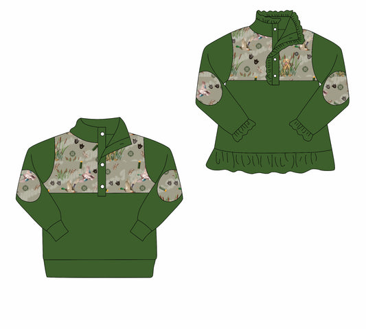 25.8.22 custom each style moq 5eta 4-6week Sibling Sister duck green baby boy long sleeve top 2