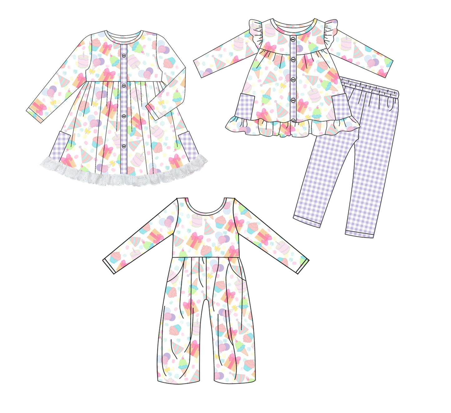 25.8.11 custom each style moq 5eta 4-6week Sibling Sisters baby girl long sleeve pants sets and dress and jumpsuit match family design