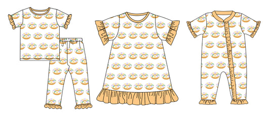 12.11 custom each style moq 5eta 4-6week Sibling Sister baby girl sets and dress and rompers match family design