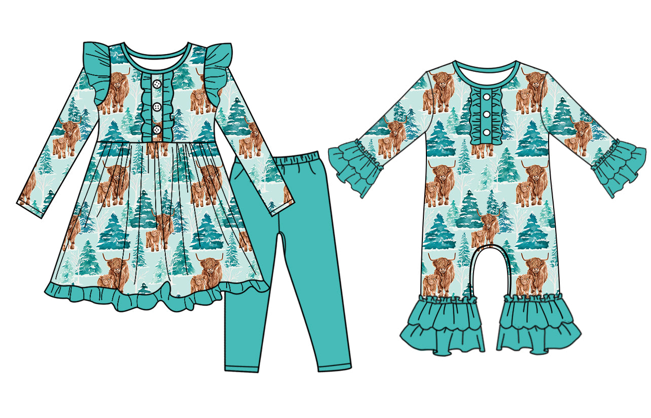 25.6.25 custom each style moq 5eta 4-6week Sibling Sisters Christmas baby girl long sleeve pants sets and rompers match family design