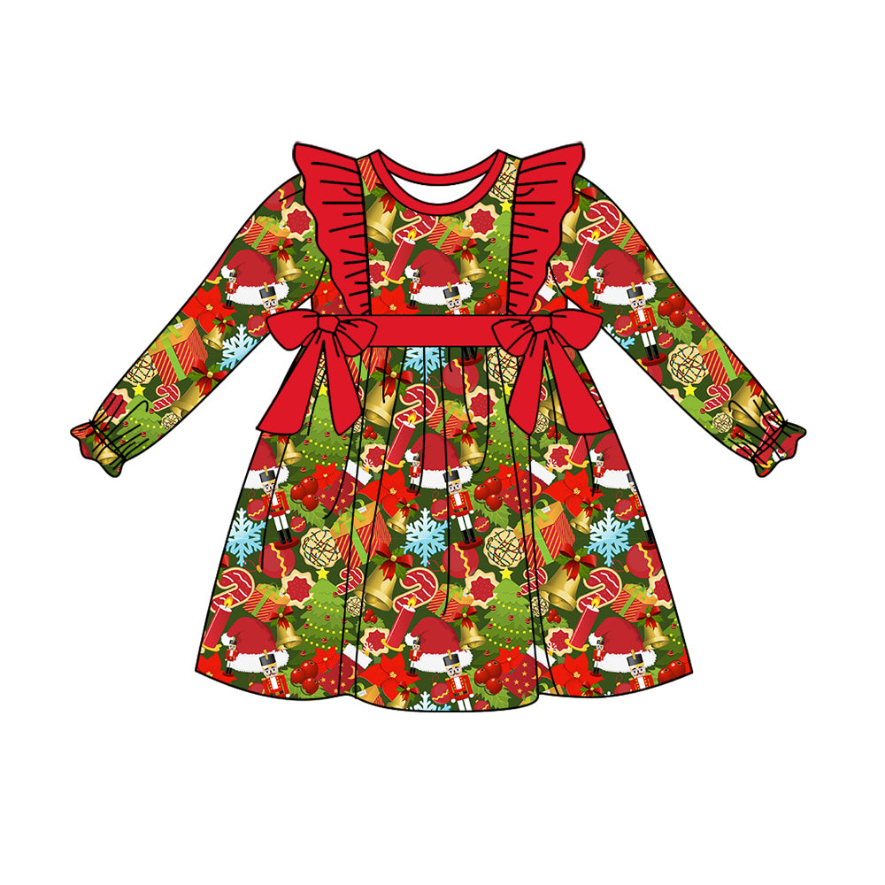 7.9 custom each style moq 5eta 4-6week Sibling Sister Christmas red baby girls sets and dress and rompers match family design