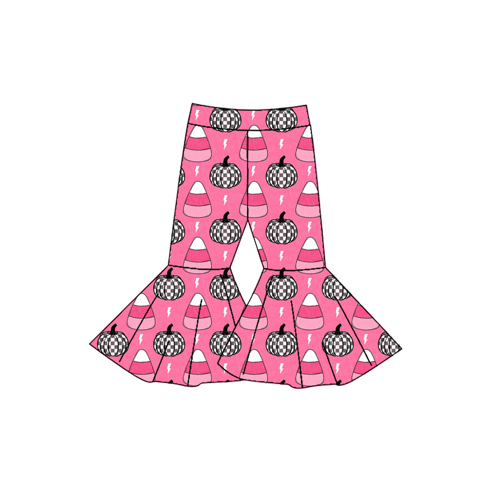 6.19 custom each style moq 5eta 4-6week baby girl clothes girl pumpkin rose red bell bottom pant jeans pant
