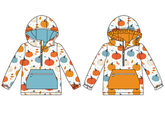 25.5.20 custom each style moq 5eta 4-6week Sibling Sisters pumpkin baby girl long sleeve top 1 and top 2 match family design