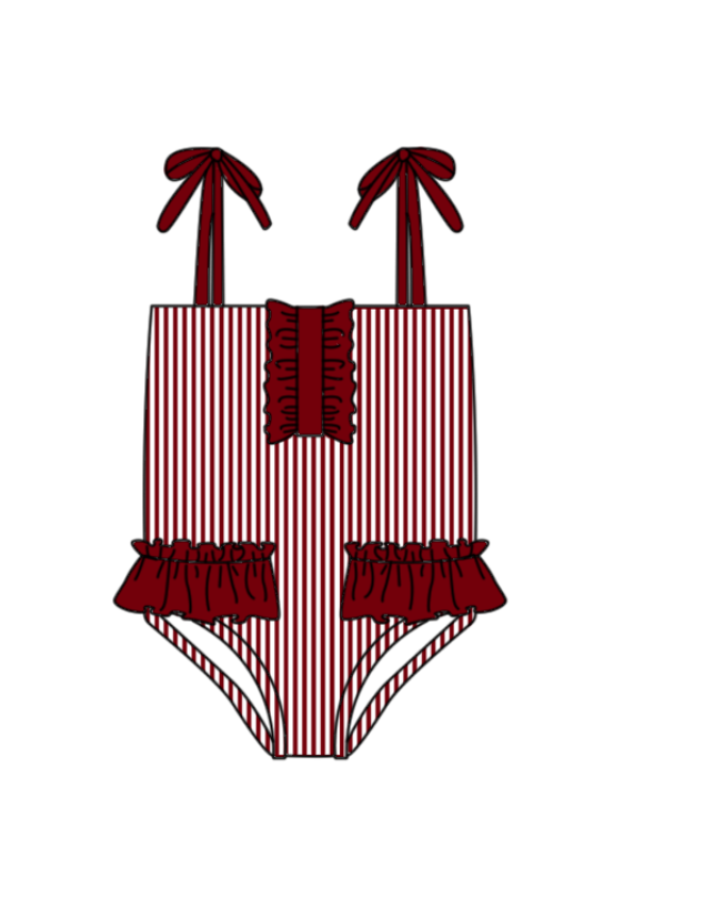 Custom moq 5 mix size milk silk summer teams baby girl boys clothes Red Two-Piece Swimsuit Set One Piece Swimsuits boy swim trunks