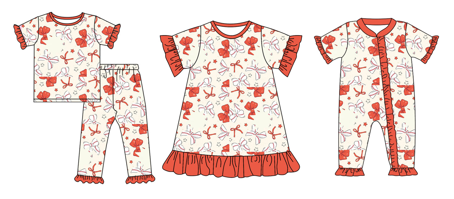 12.18 custom each style moq 5eta 4-6week Sibling Siste bow baby girl sets and dress and rompers match family design