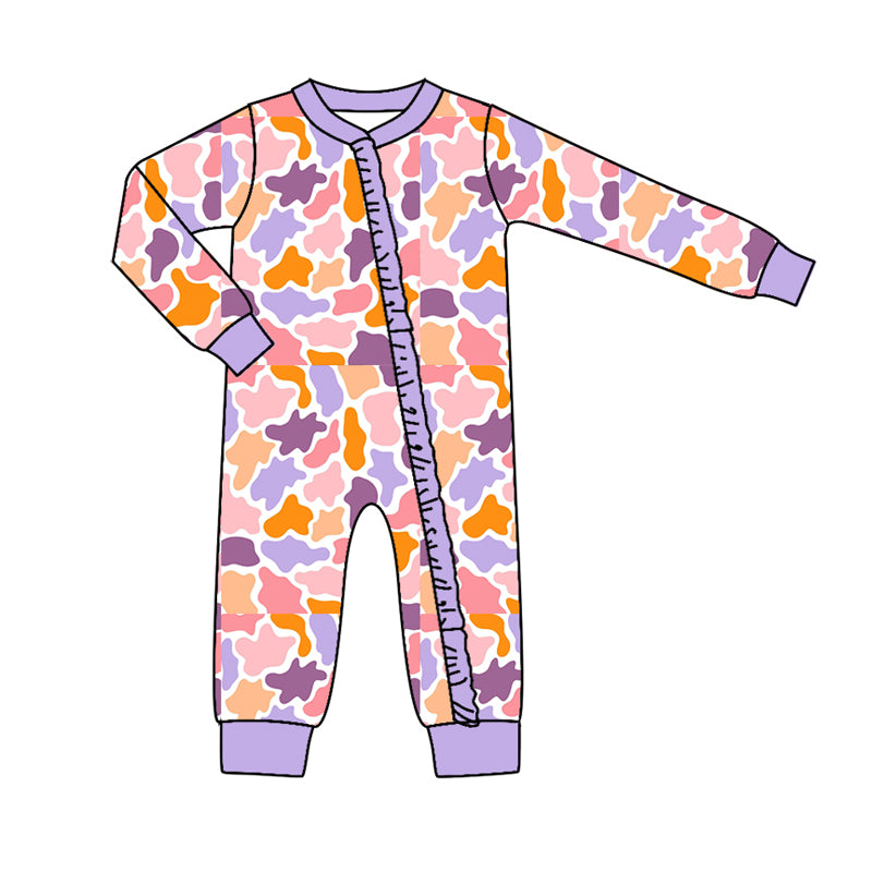 7.11 custom each style moq 5eta 4-6week Sibling Sister camouflage colorful baby girls sets and dress and rompers match family design