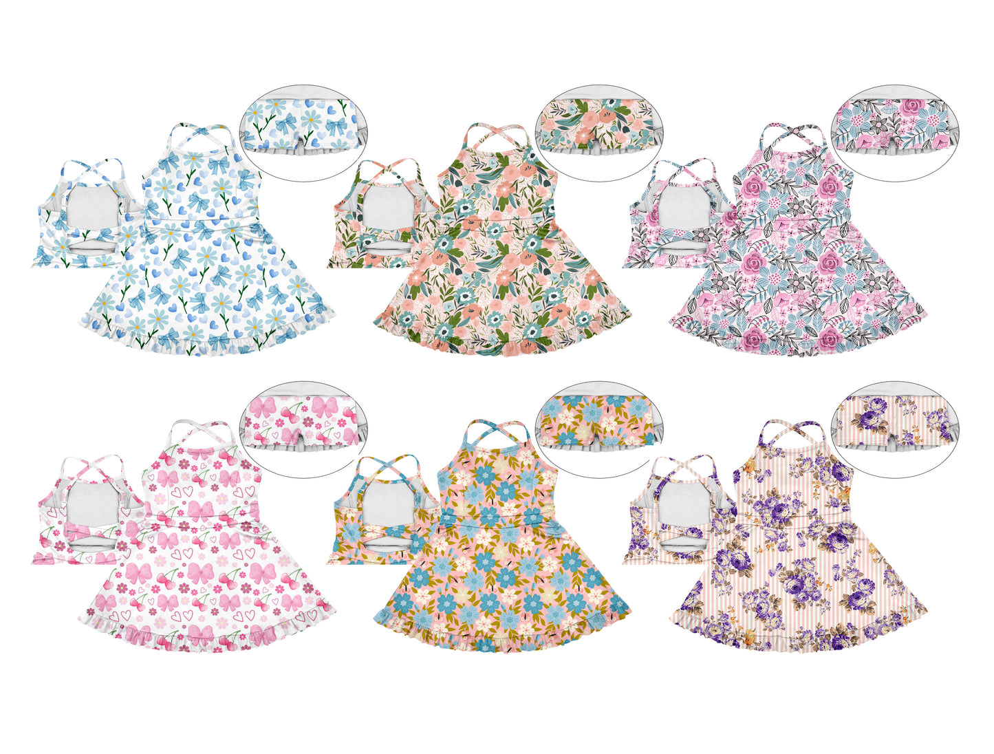 3.15 custom each style moq 5eta 4-6week Sibling Sister baby girls short sleeve dress and dress 6 match design