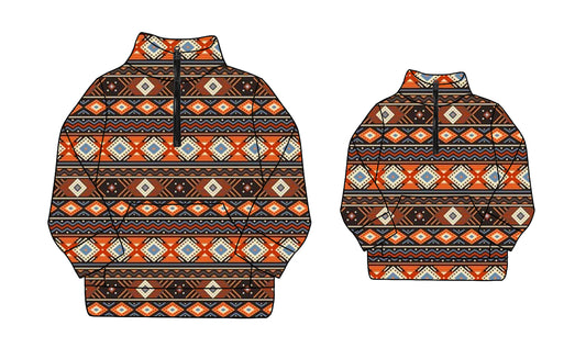 25.9.1 custom each style moq 5eta 4-6week Sibling Sister geometric baby long sleeve top and adult top match design