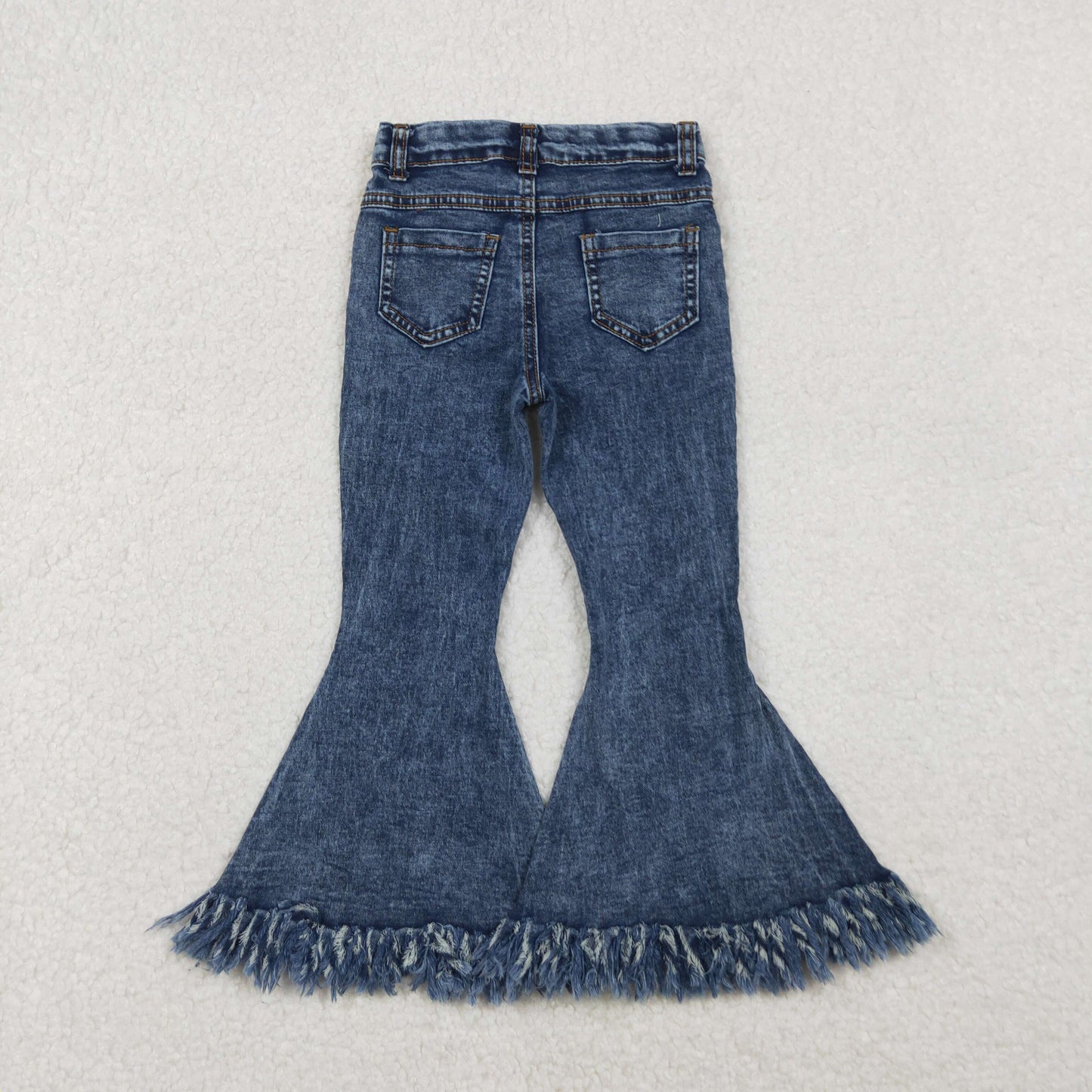 RTS NO MOQ ETA 5/7days Arrived P0132 Light Blue Fringed Denim Trousers