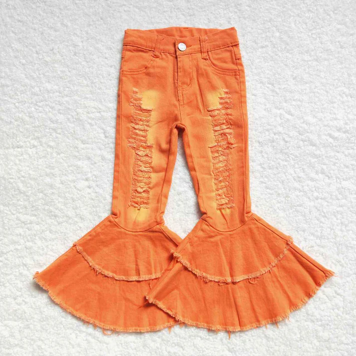 RTS NO MOQ Sibling Baby Girls Clothes Jeans: Flared & Ripped