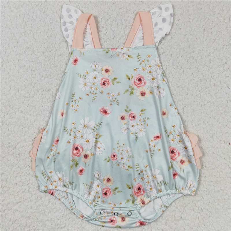 RTS Boys and girls floral Short Sleeve rompers briefs sets dress