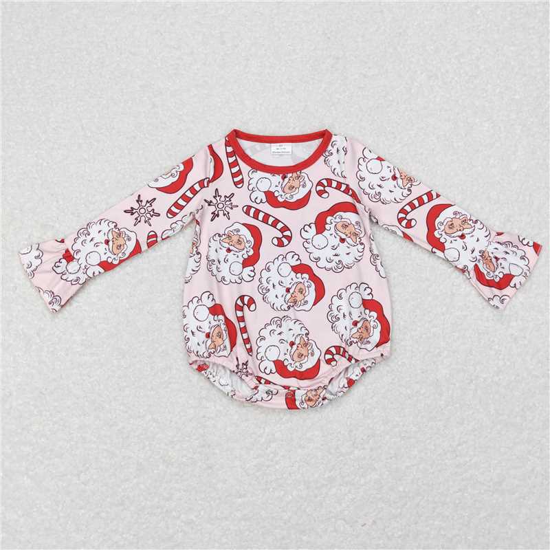 Baby Girls Santa Candy Cane Collection - Ruffle Dress & Flare Sleeve Romper