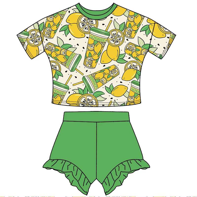 Custom moq 5 each style eta 6-7weeks baby girl clothes short sleeve shorts suits -25.7.28