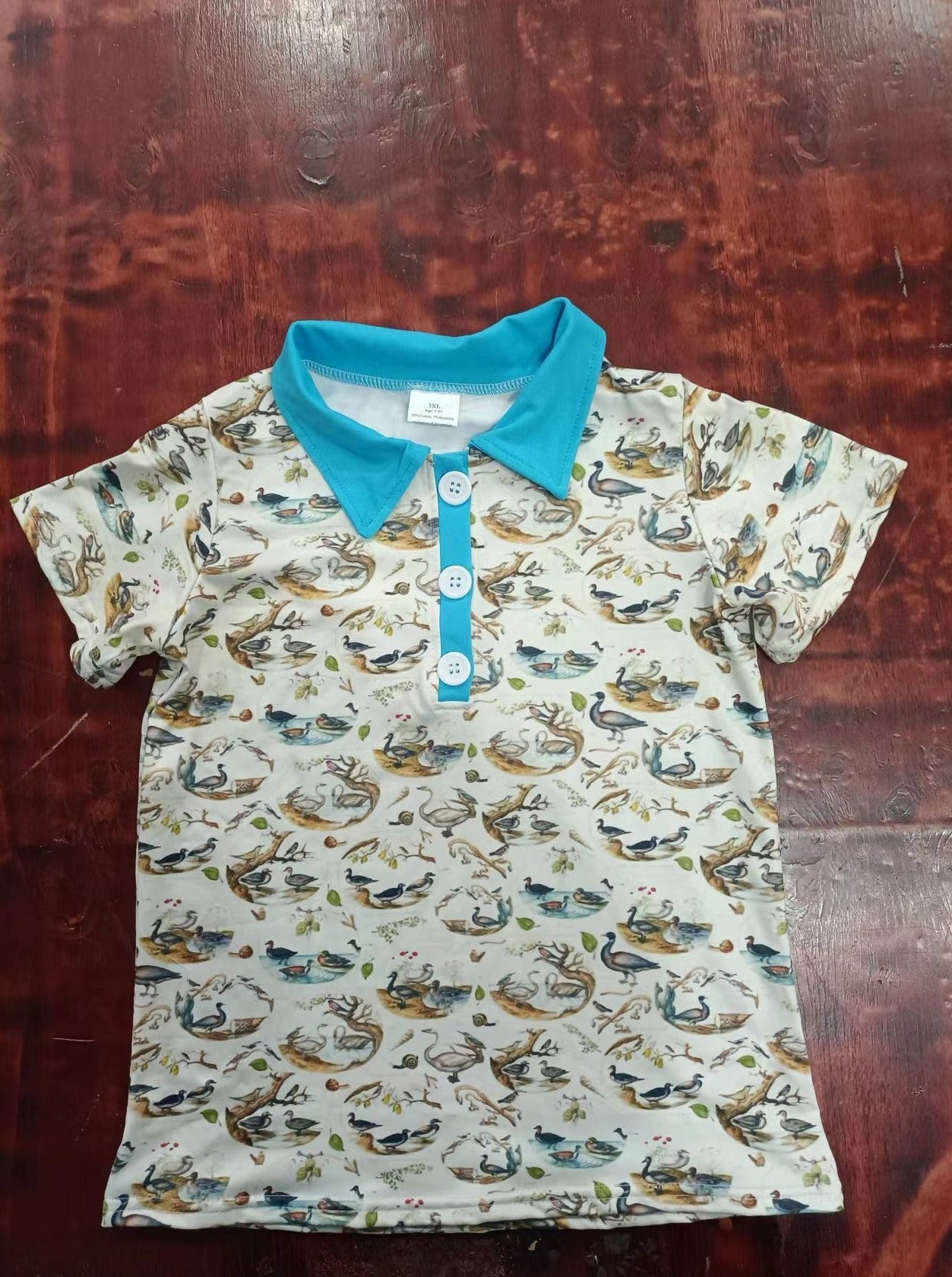 Boys fish button short sleeve Top