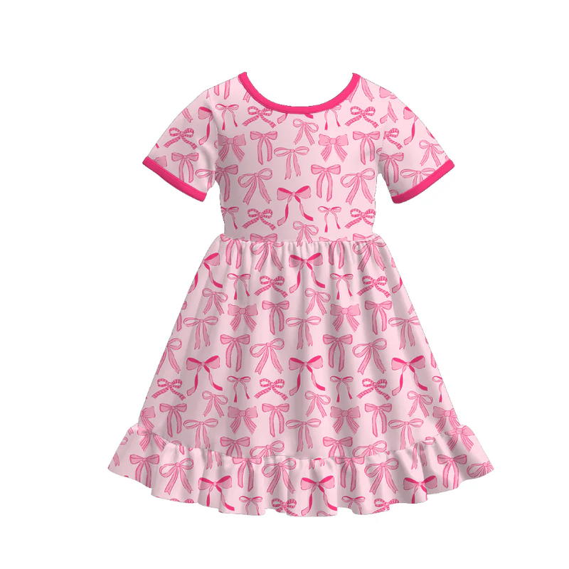 Custom moq 5 each style eta 6-7weeks milk silk baby girls summer short sleeves dresses 6-25.7.14
