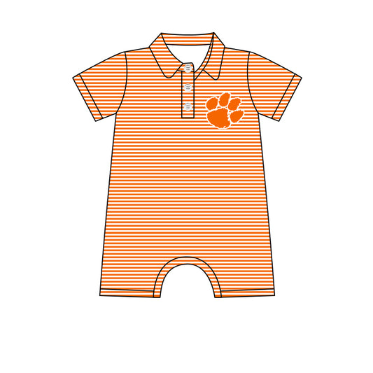 custom moq 3 eta 6-7weeks Orange striped summer romper