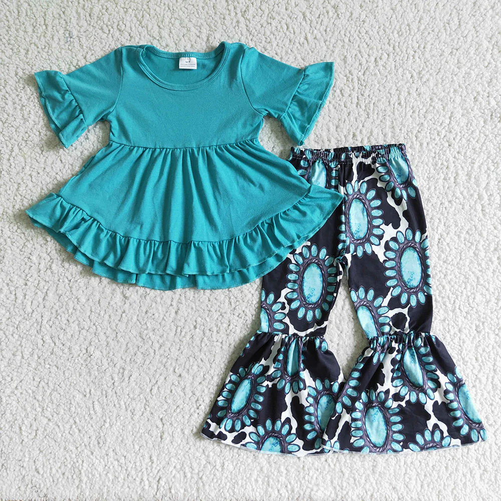 RTS NO MOQ Sibling Baby girls Clothes long-sleeved pants sets