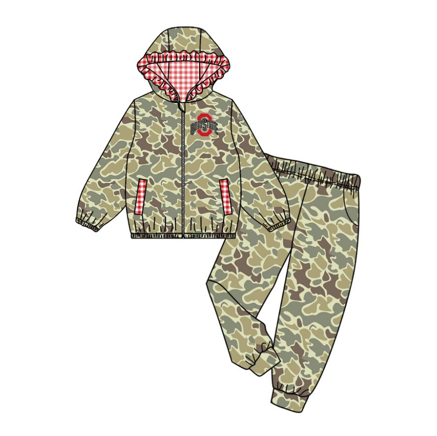 Custom moq 5 mix size milk silk summer teams baby girls clothes camouflage hooded long sleeve pants sets 2 and girl sets and tops shorts sets-25.9.9