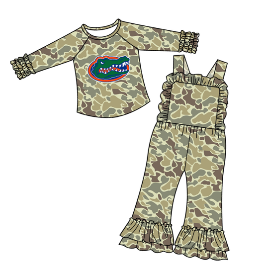 Custom moq 5 mix size milk silk summer teams baby girls clothes camouflage long sleeve top jumpsuit sets-25.9.9