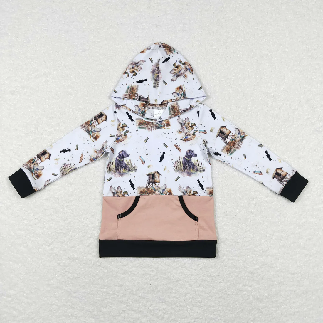 RTS NO MOQ Sibling Baby boys clothes Geometric pullover hooded long sleeve tops