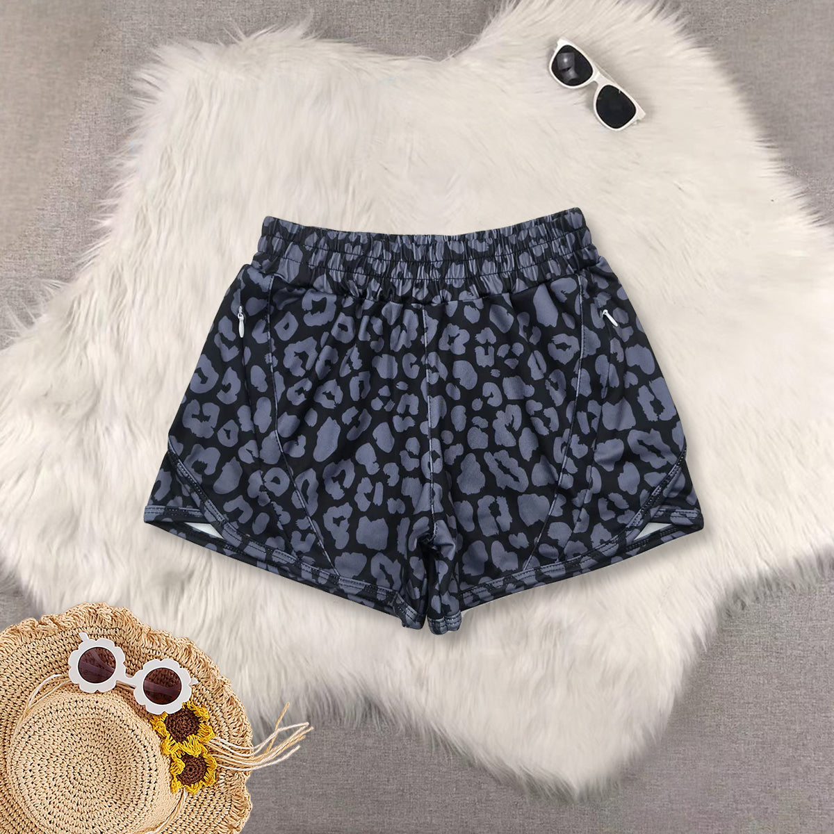 RTS NO MOQ baby girl clothes summer yoga leopard shorts