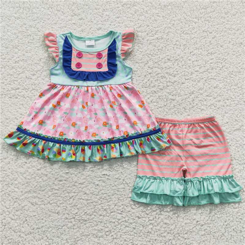 SALES  NEW Flamingo ruffle shorts sets