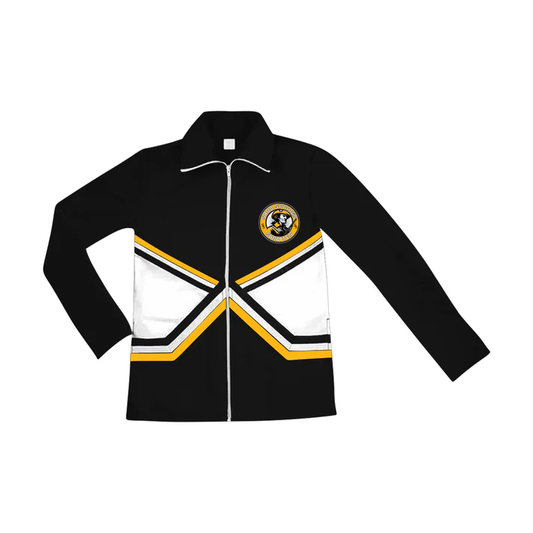 Custom moq 5 mix size milk silk baby girls clothes team black long sleeve jacket-25.7.23