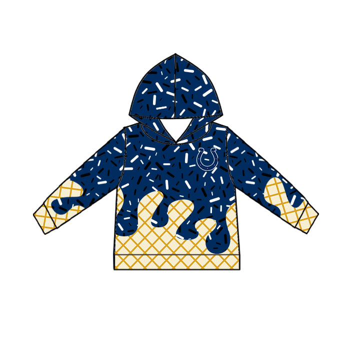 Custom summer teams baby girls clothes team blue hooded long sleeve tops and short sleeve top and dress and pants and shorts-25.6.19