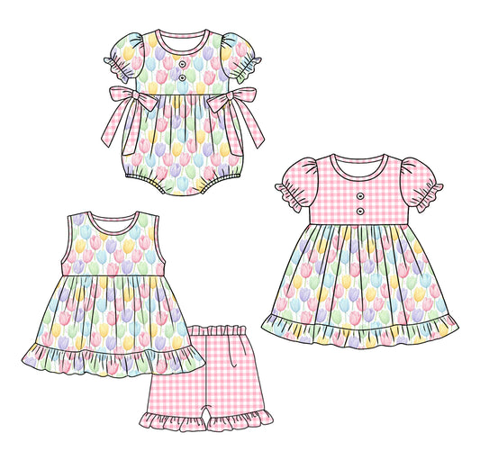 3.24 Custom moq 5 mix size Sibling Baby Girl's Sleeveless Top And Pink Shorts Set Cute Dress for Summer