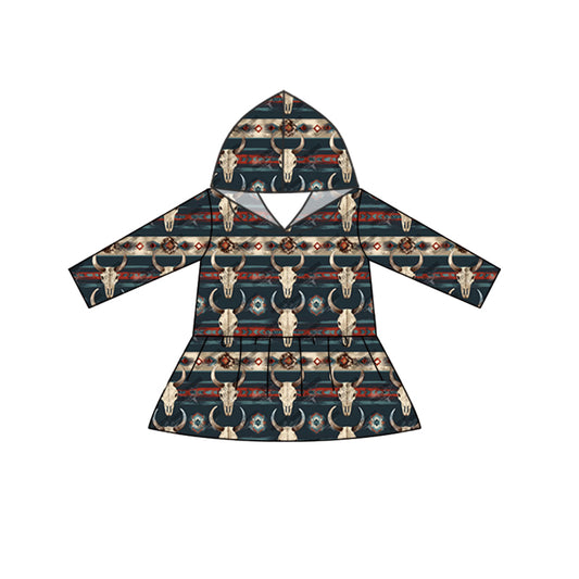 8.26 custom each style moq 5 eta 4-6week baby girls clothes cow head hooded long sleeve top
