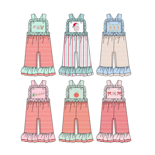 25.6.17 custom each style moq 5eta 4-6week Sibling Sister Christmas baby girl short sleeve jumpsuit 1 and jumpsuit 6 match design