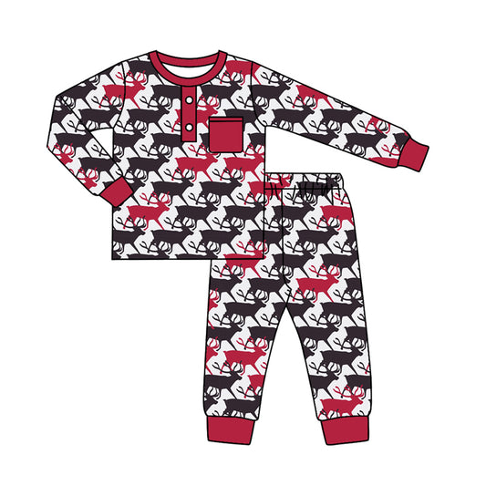 7.10 custom each style moq 5eta 4-6week Sibling Sister deer rose red baby boys sets and rompers match family design