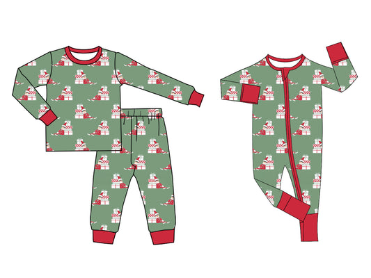 25.6.4 custom each style moq 5eta 4-6week Sibling Sisters Christmas green baby boy long sleeve pants sets and rompers match family design
