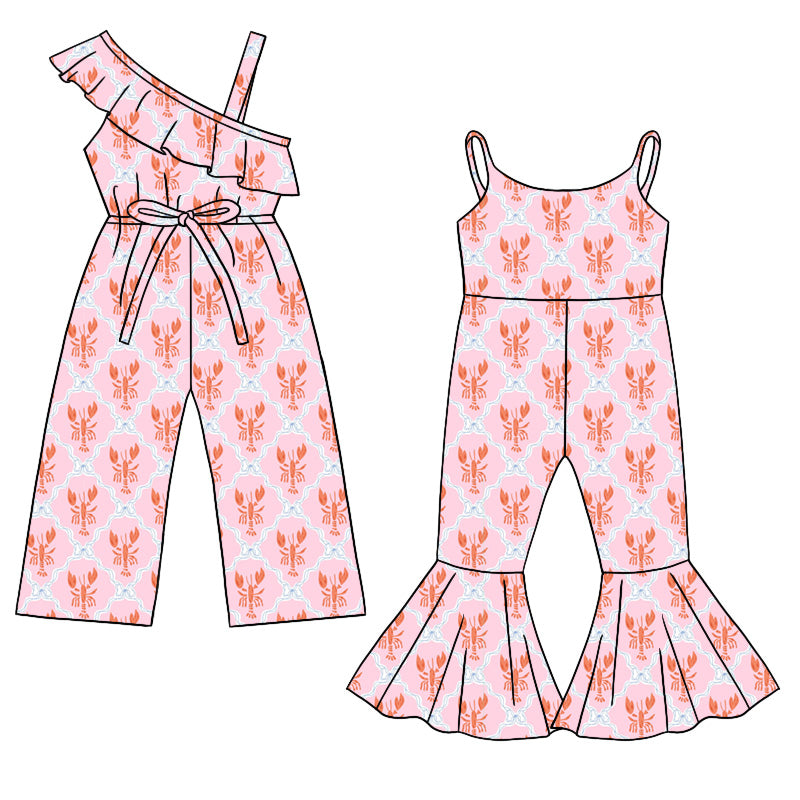26.1.15 custom each style moq 5 eta 6-8week Sibling Sister baby lobster short sleeve jumpsuits 2 match design