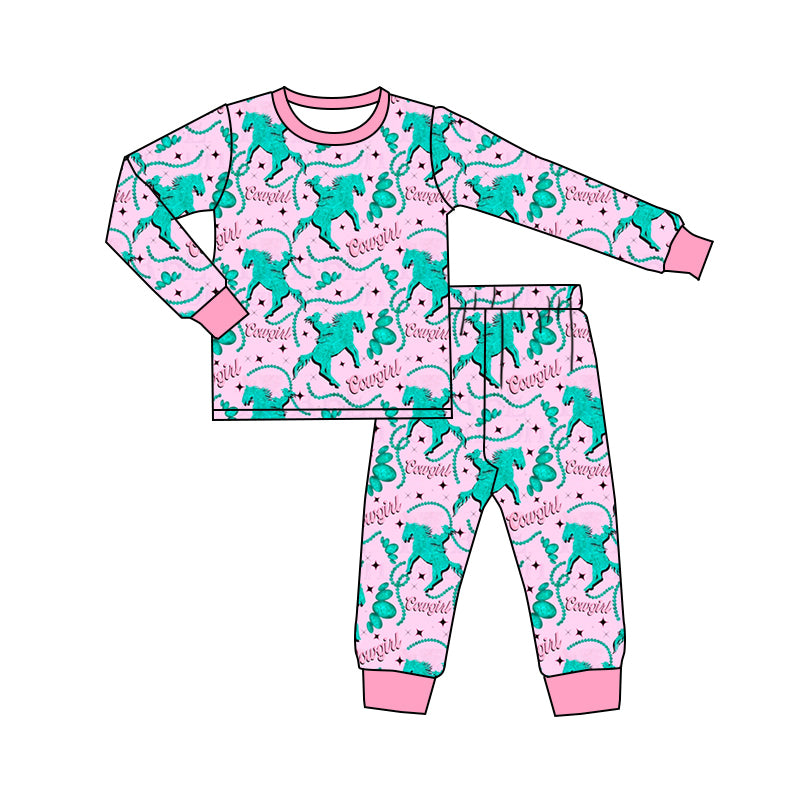 8.30 custom each style moq 5eta 4-6week Sibling Sister cowgirl pink baby girl sets and dress and rompers match family design
