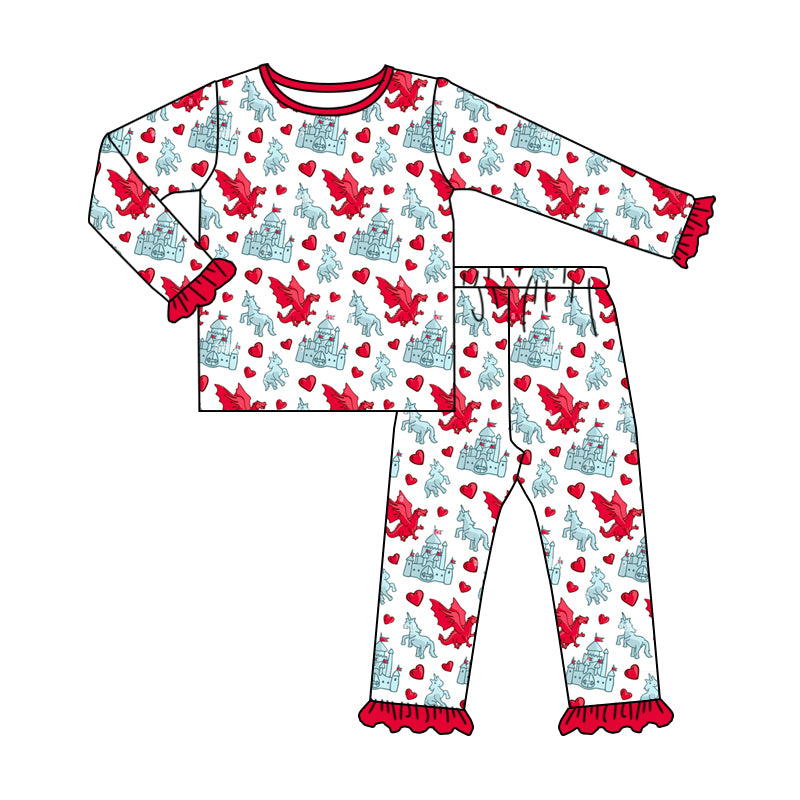 6.25 custom each style moq 5eta 4-6 week Sibling Sister dinosaur red baby girls outfits and romper match family design