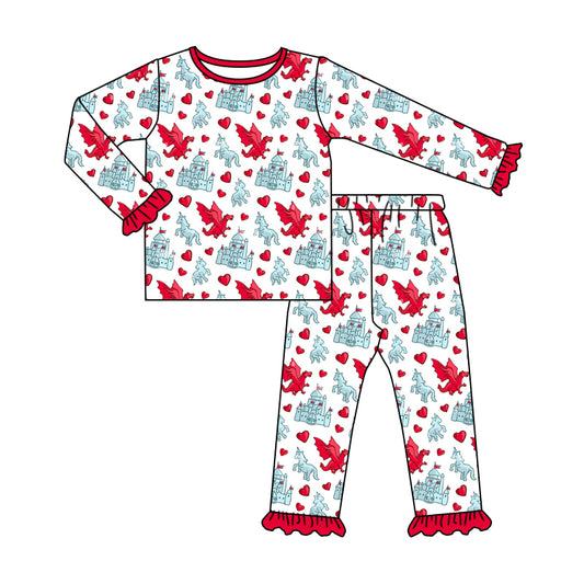 6.25 custom each style moq 5eta 4-6 week Sibling Sister dinosaur red baby girls outfits and romper match family design